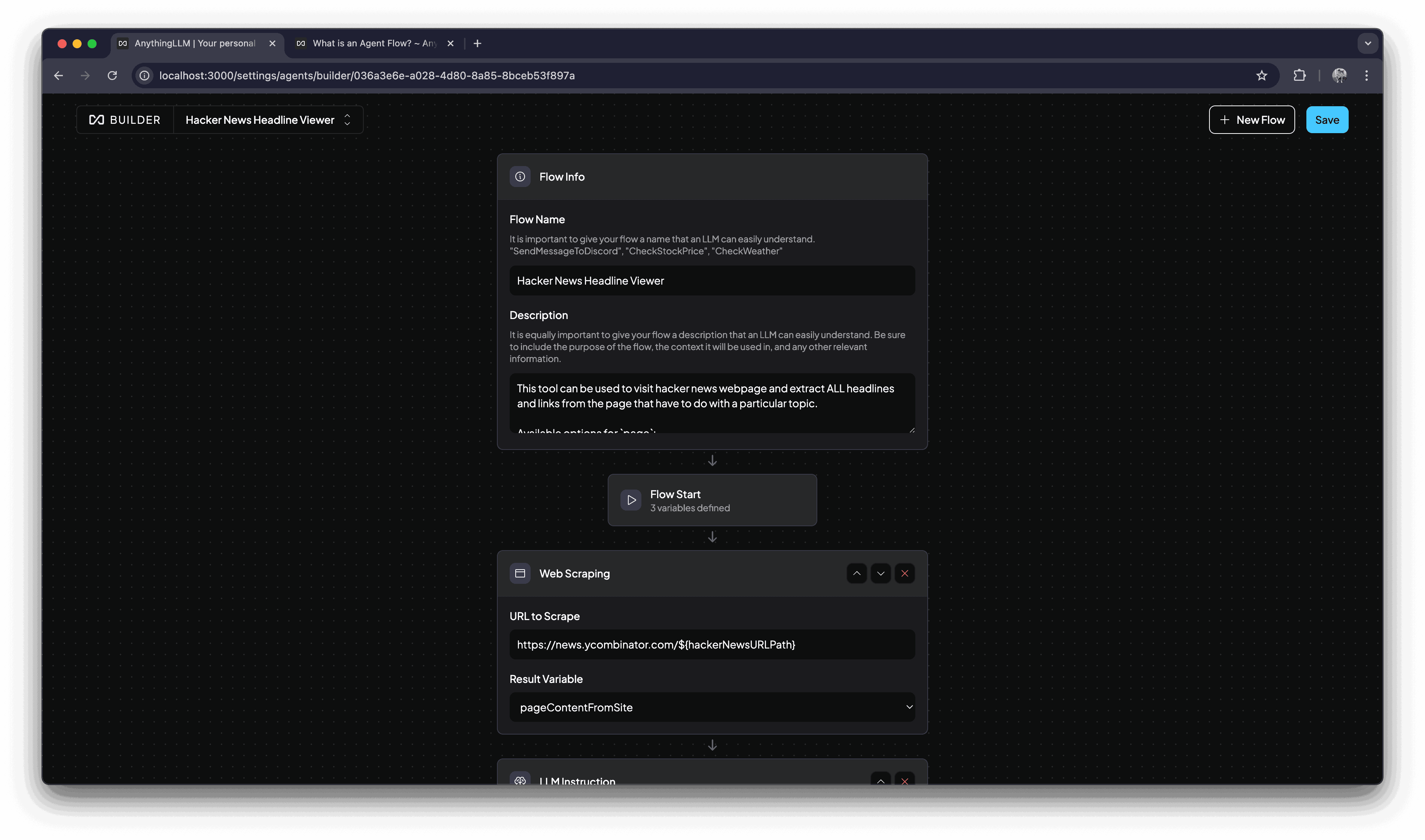 Methodius AI Agent Flow example